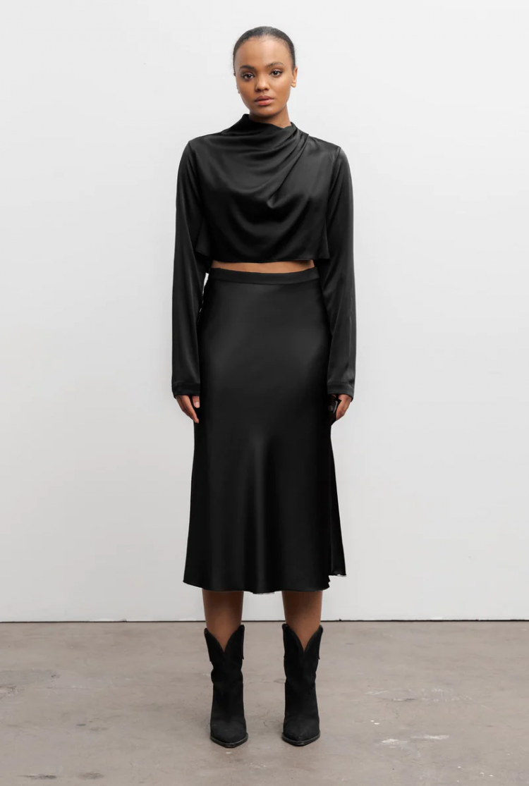 Jade cropped blouse  Black