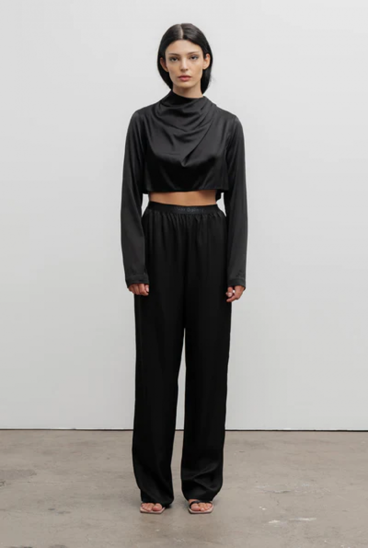 Jade cropped blouse  Black