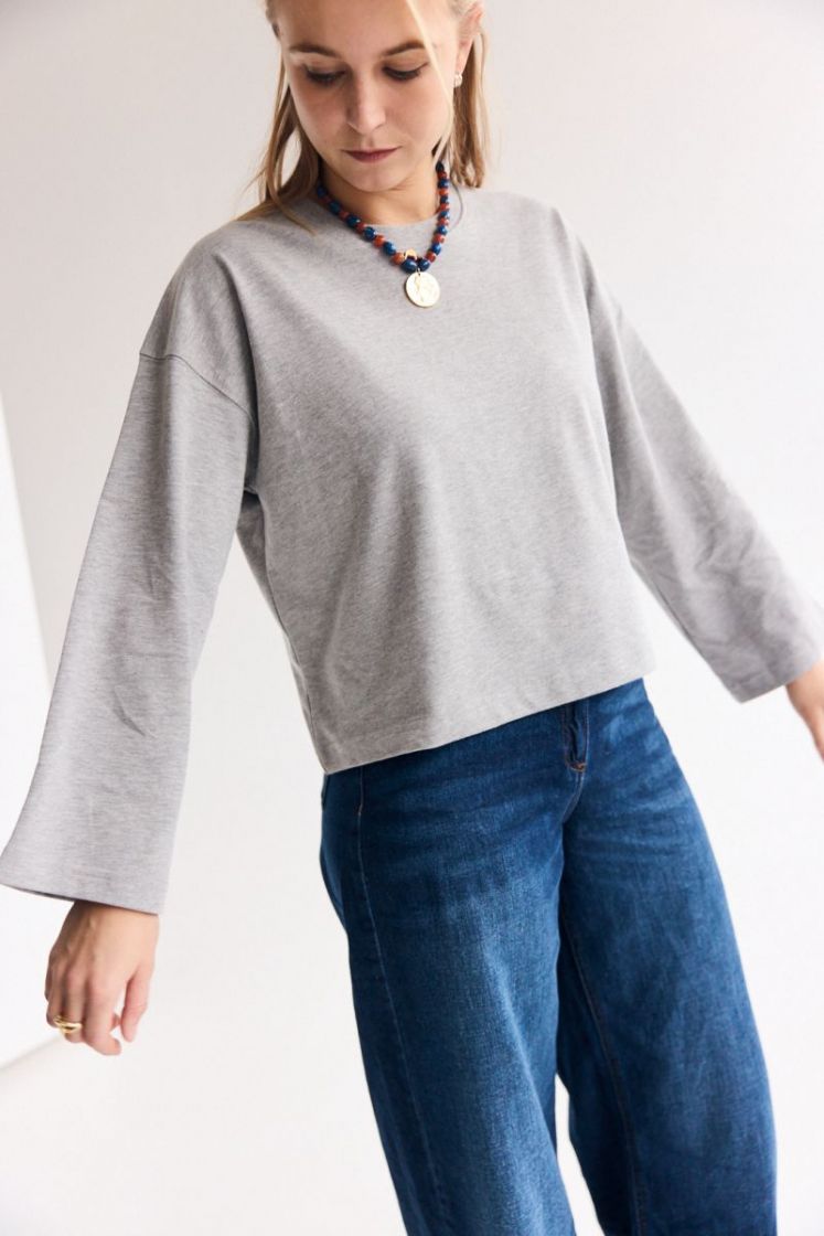 Aline LS t-shirt Grey Melange