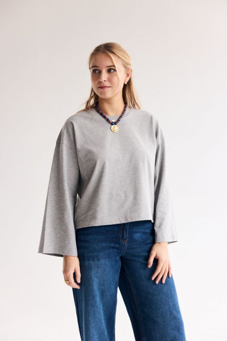 Aline LS t-shirt Grey Melange