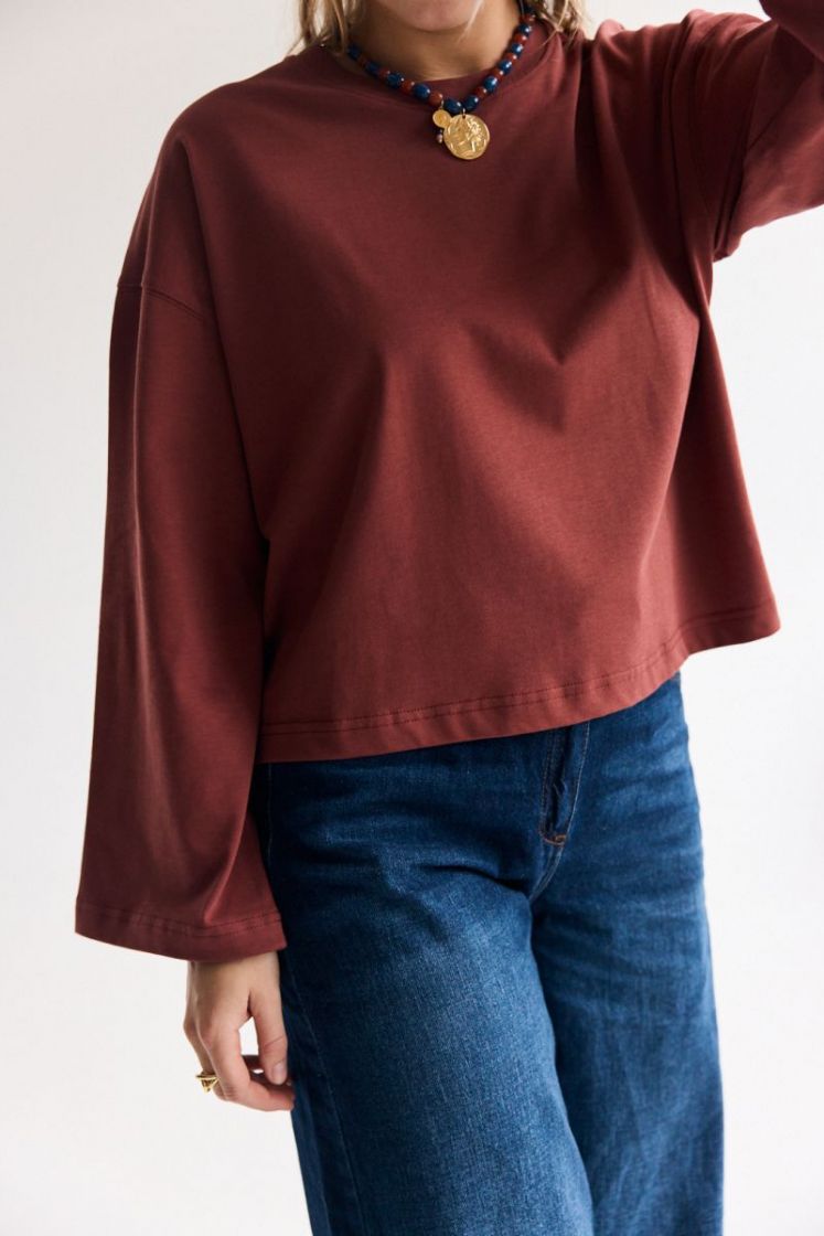 Aline LS t-shirt bordeaux