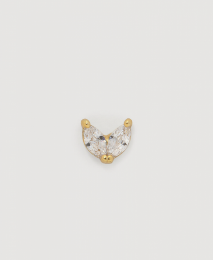 Oorbel Jolie Double Leaf  Gold