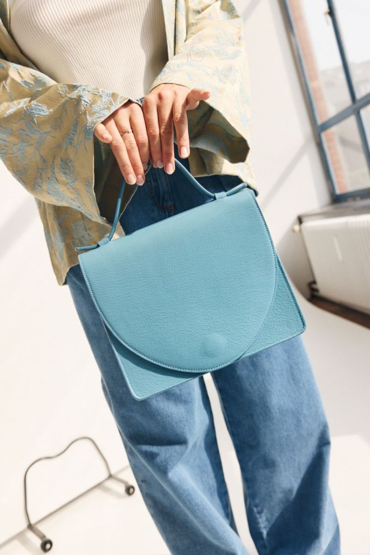 Mini Briefcase  blue ciel stone