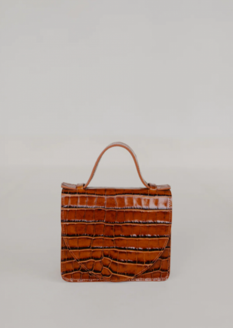 Micro Briefcase Cognac Croco gl