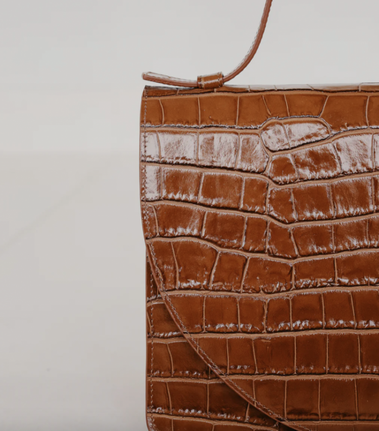 Mini Briefcase Cognac Croco gl
