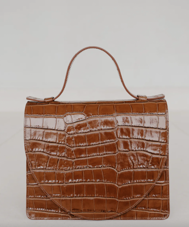 Mini Briefcase  Cognac Croco gl