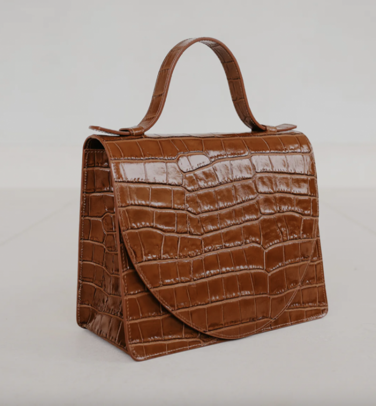 Mini Briefcase Cognac Croco gl