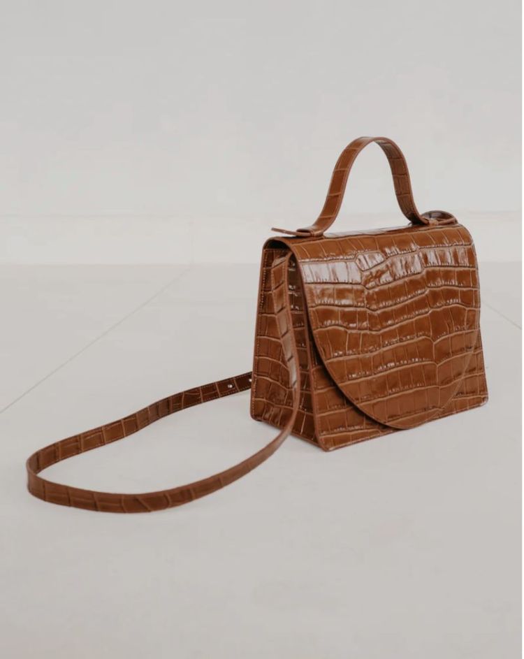 Mini Briefcase New Cognac croc