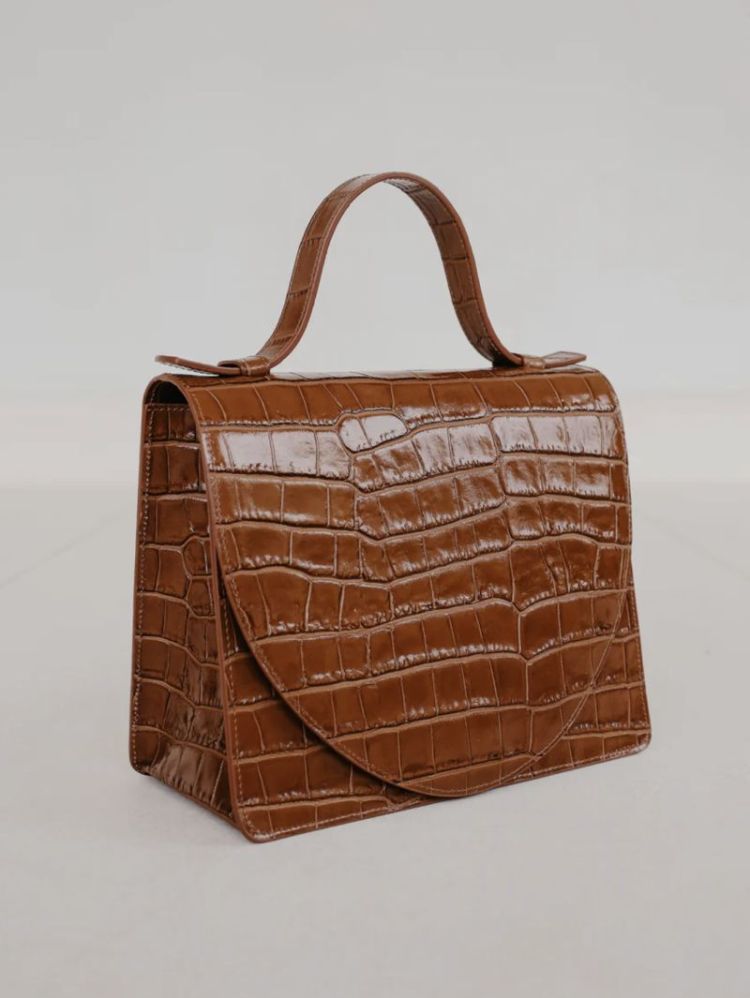 Mini Briefcase New Cognac croc