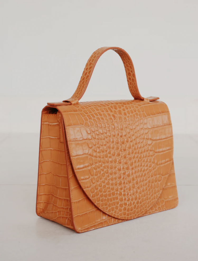 Mini briefcase naranja croco