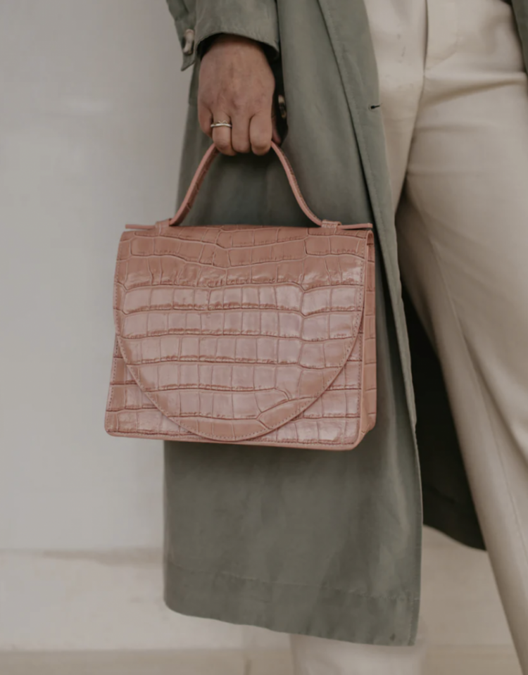 Mini briefcase  rose croco