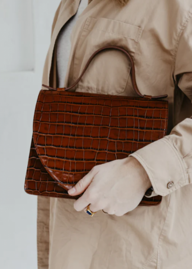 Mini Briefcase Croco Cognac Gl