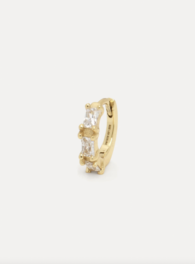 Oorbel Jeanne Allover Baguette Gold Clear