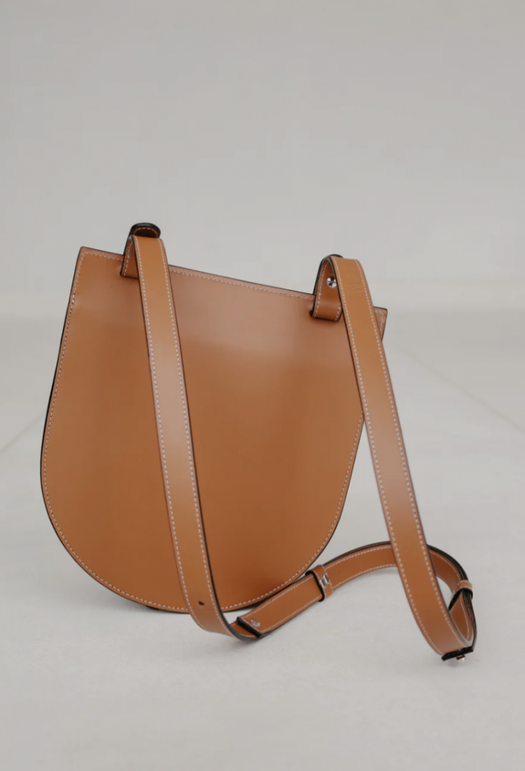 Single Saddle Stitched Tricolor Cognac