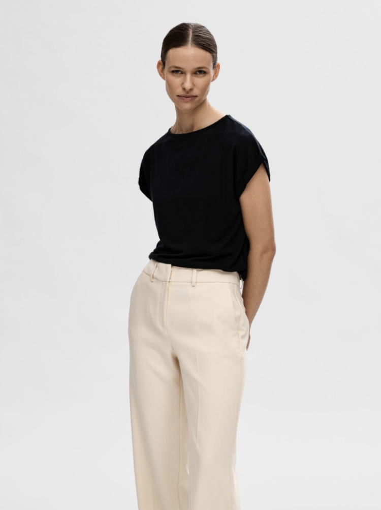 SlfBellis SS boat neck tee Black
