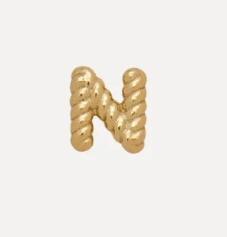 Oorbel Jolie initial N Gold