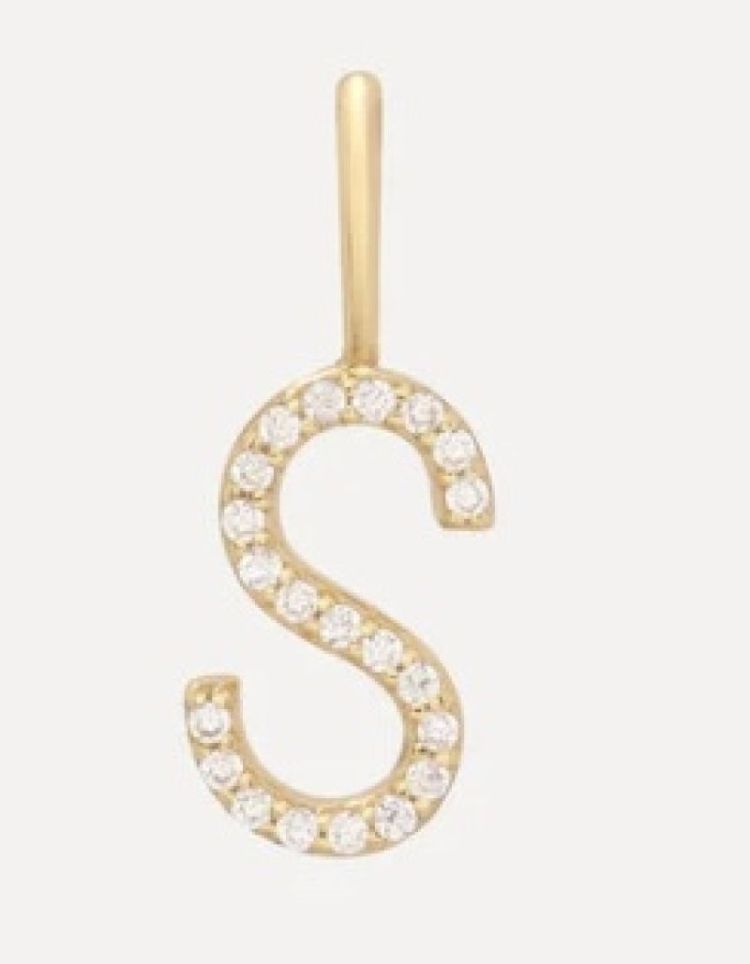 Initial strass Charm S Gold