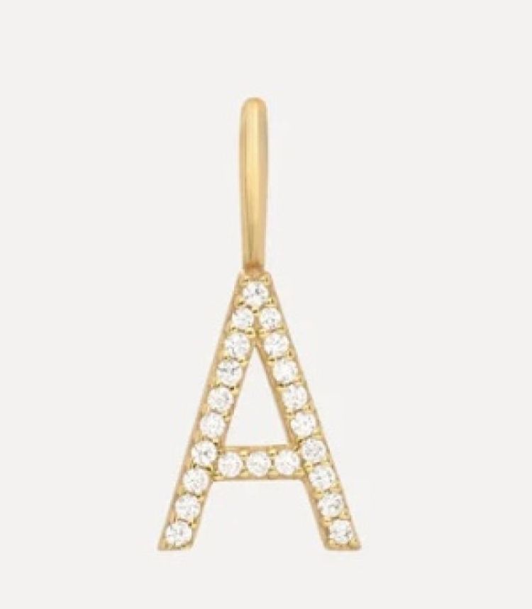 Initial strass Charm A Gold