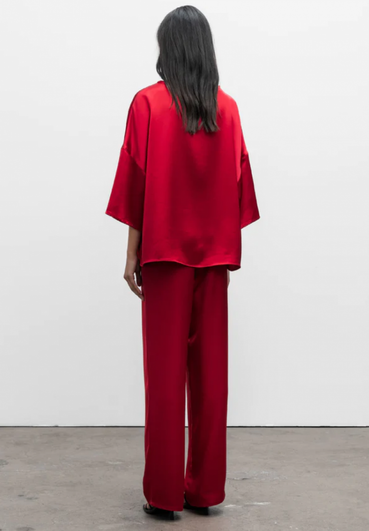 Ayla Satin Trousers Red