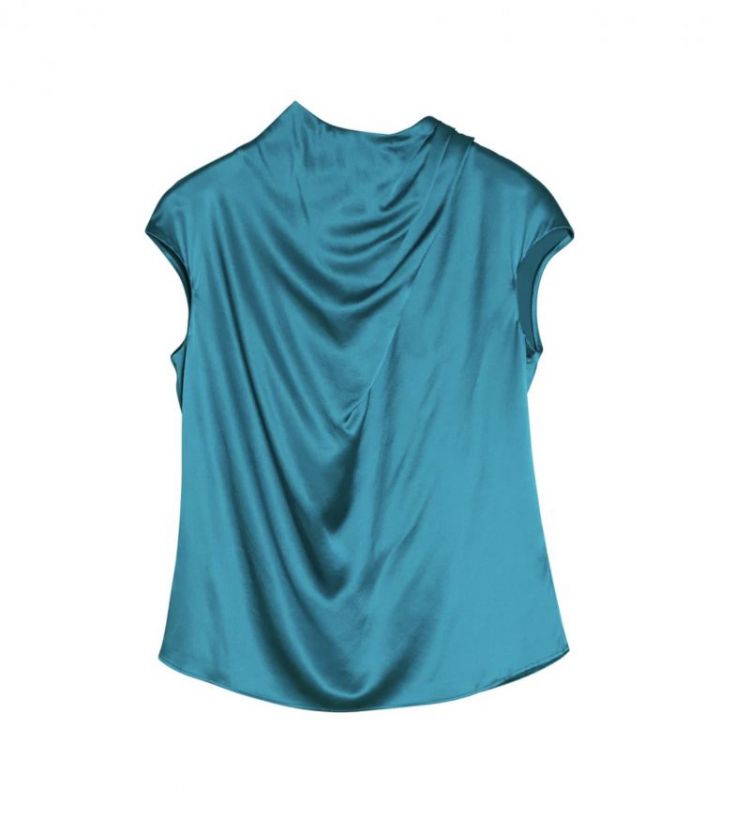 Lima Satin top Petrol