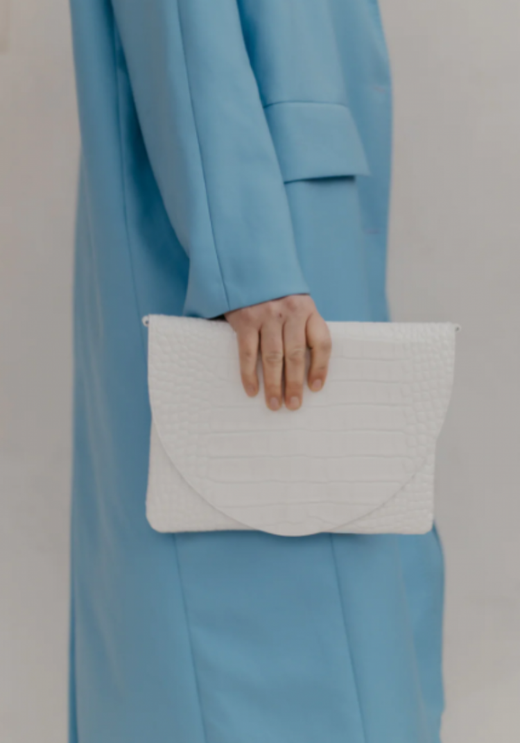 Medium Envelope  White Croco