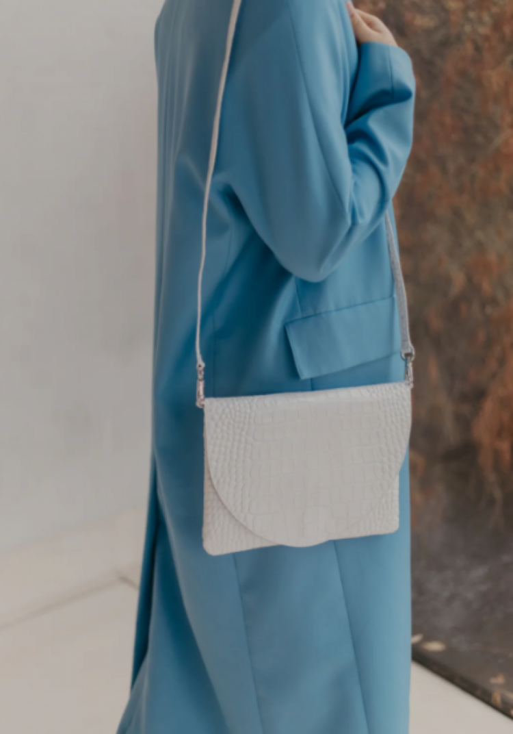 Medium Envelope  White Croco