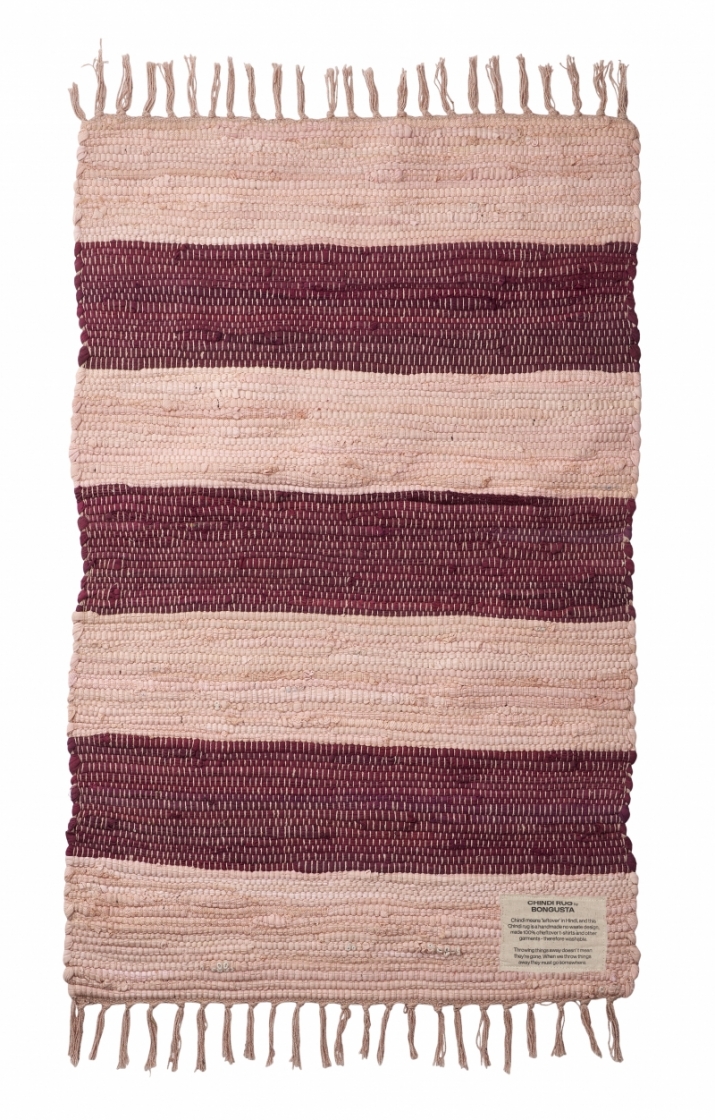 Chindi Rug 60x90 Wine & peach