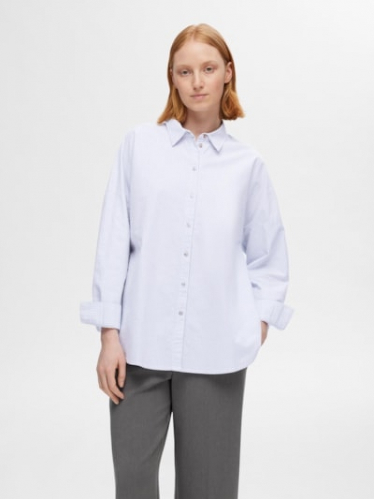 slfnova Ls oxford shirt noos bright white en