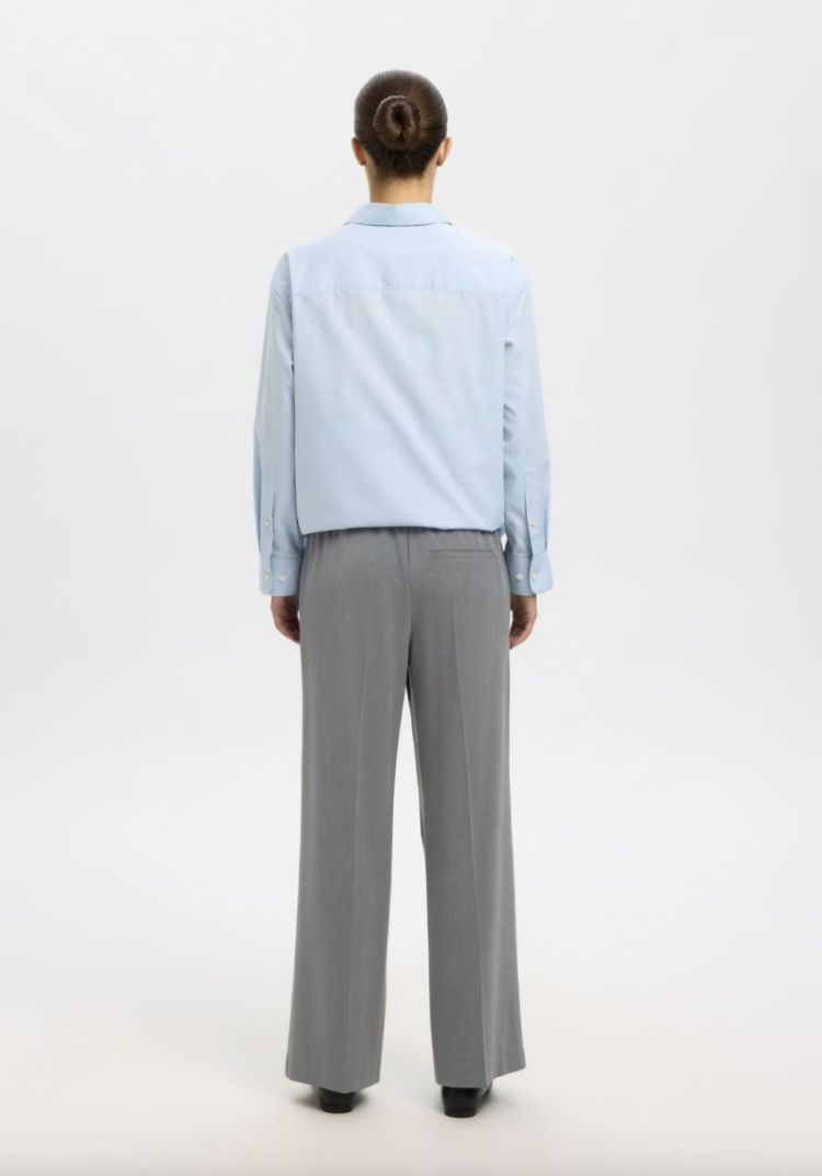 Slfemma tara mw wide pant noos Medium grey mel