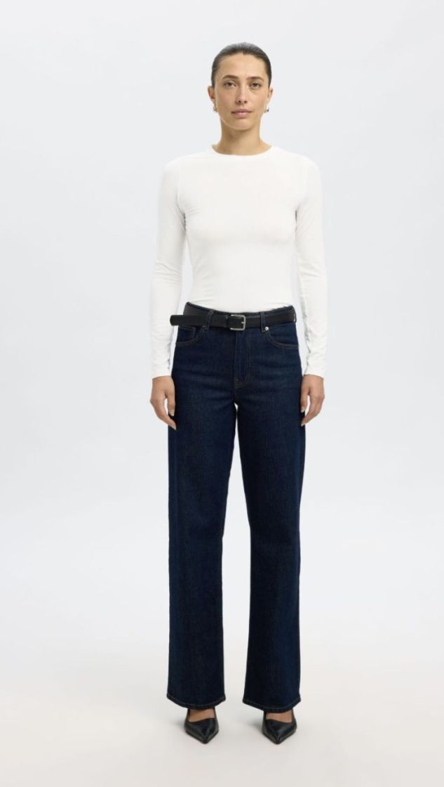 Slfmanja LS o-neck noos snow white