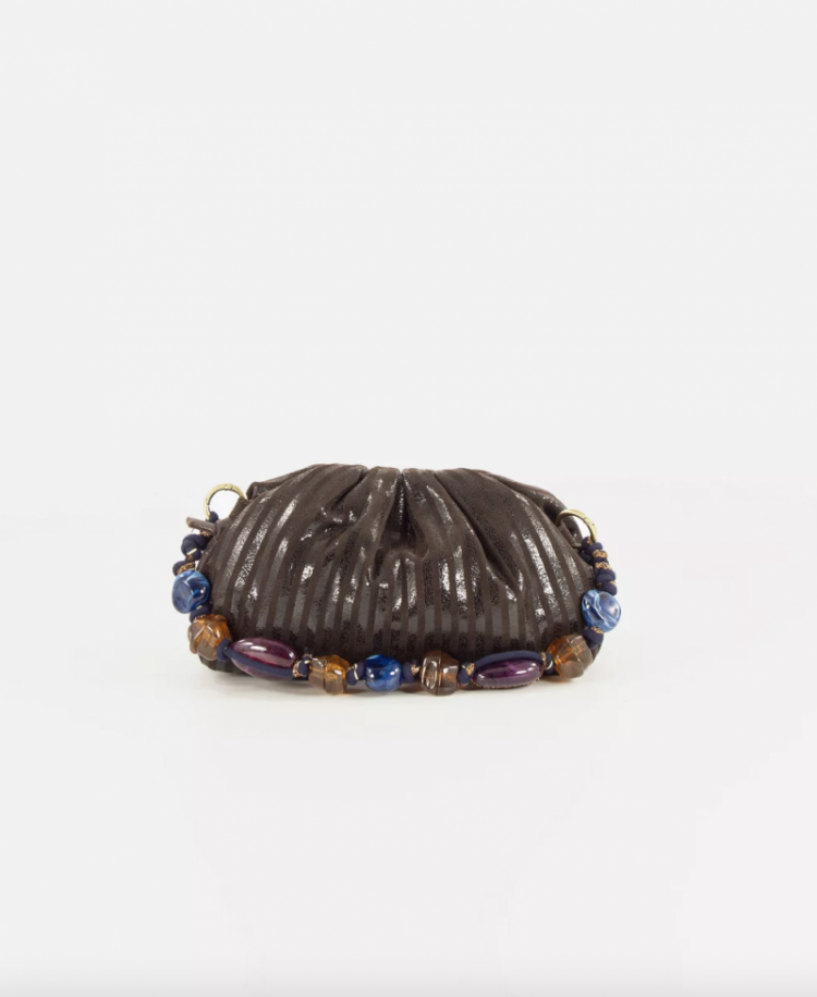 Luna Clutch bag Brown Stripes