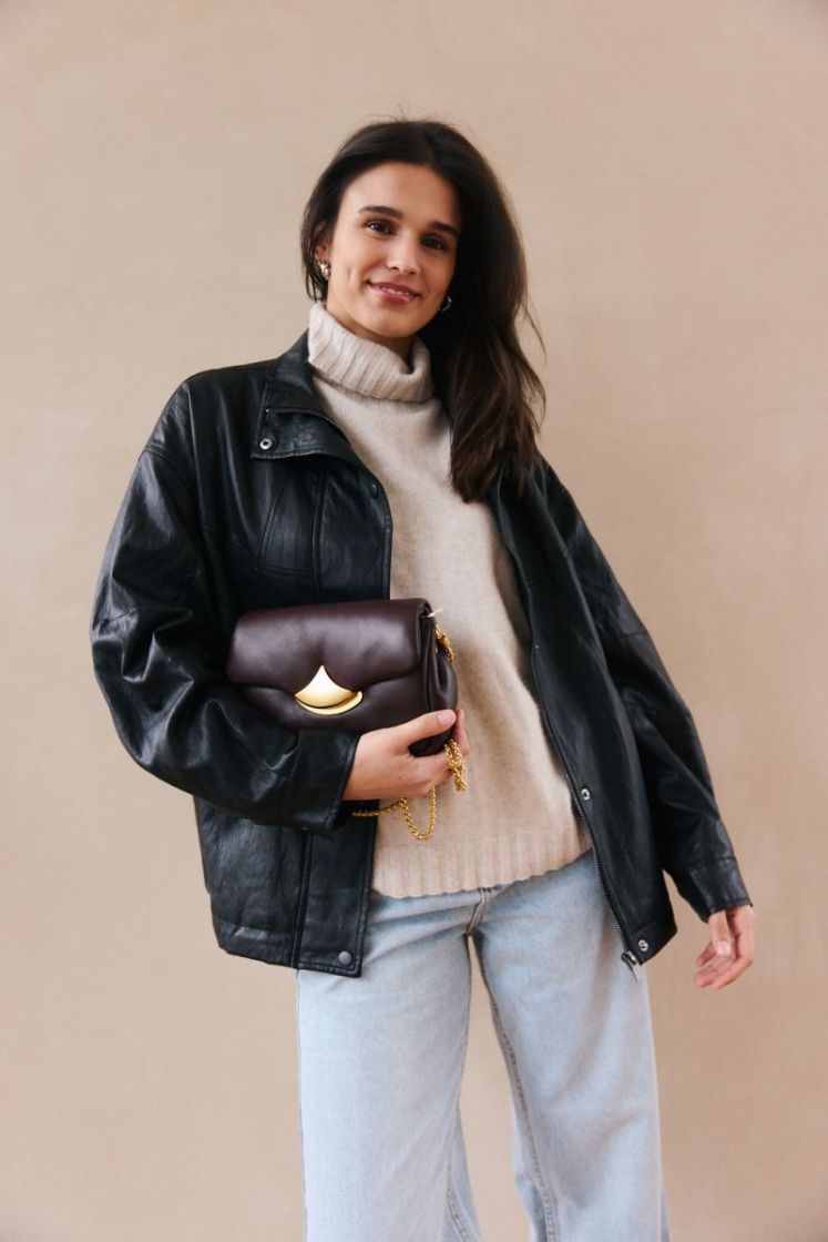 Diviluz puffy chain bag Browny