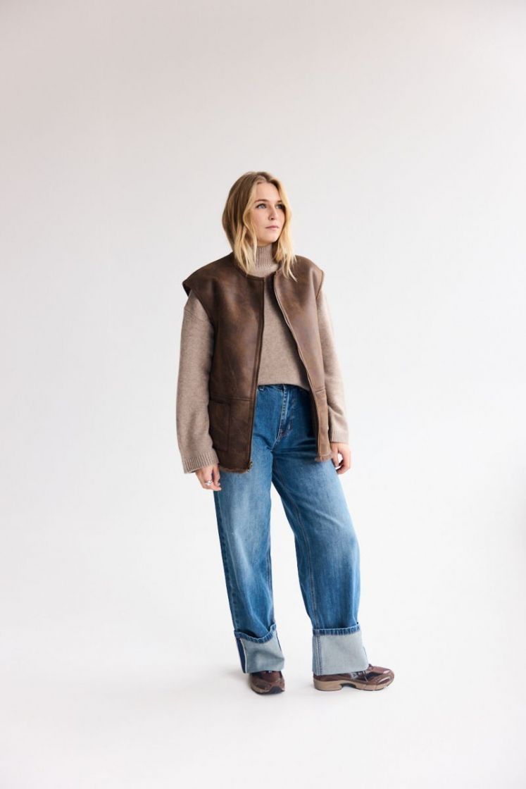 Hazel blue turn up jeans Horizon blue