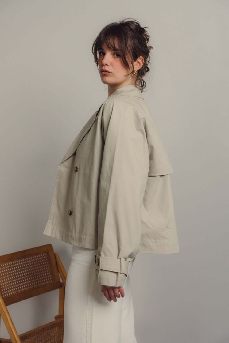 Slfcilo Short Trenchcoat Noos Island fossil