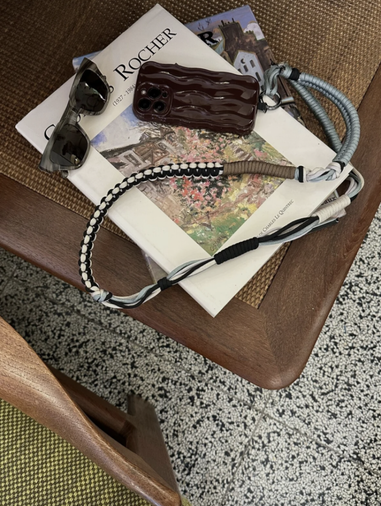 telefoonkoord LARGE grey beige
