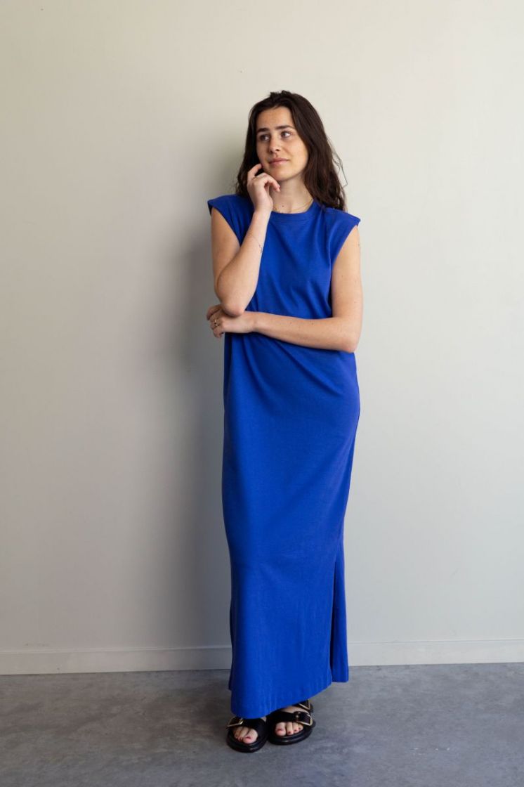 Slfhalley SL Shoulderpad dress dazzling blue
