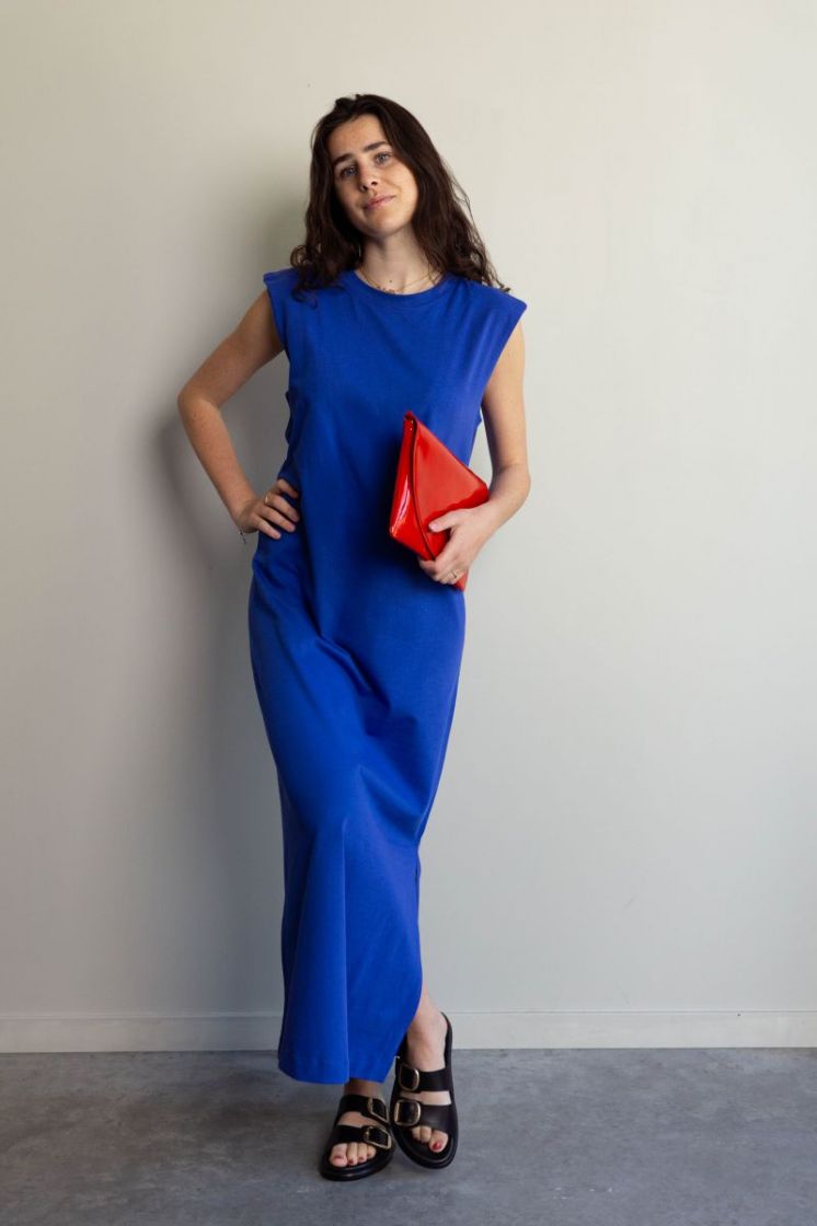 Slfhalley SL Shoulderpad dress dazzling blue