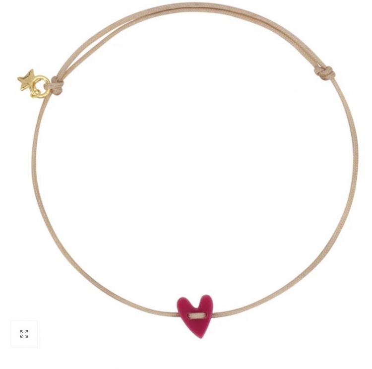 Heart rope bracelet gold coral Gold cherry