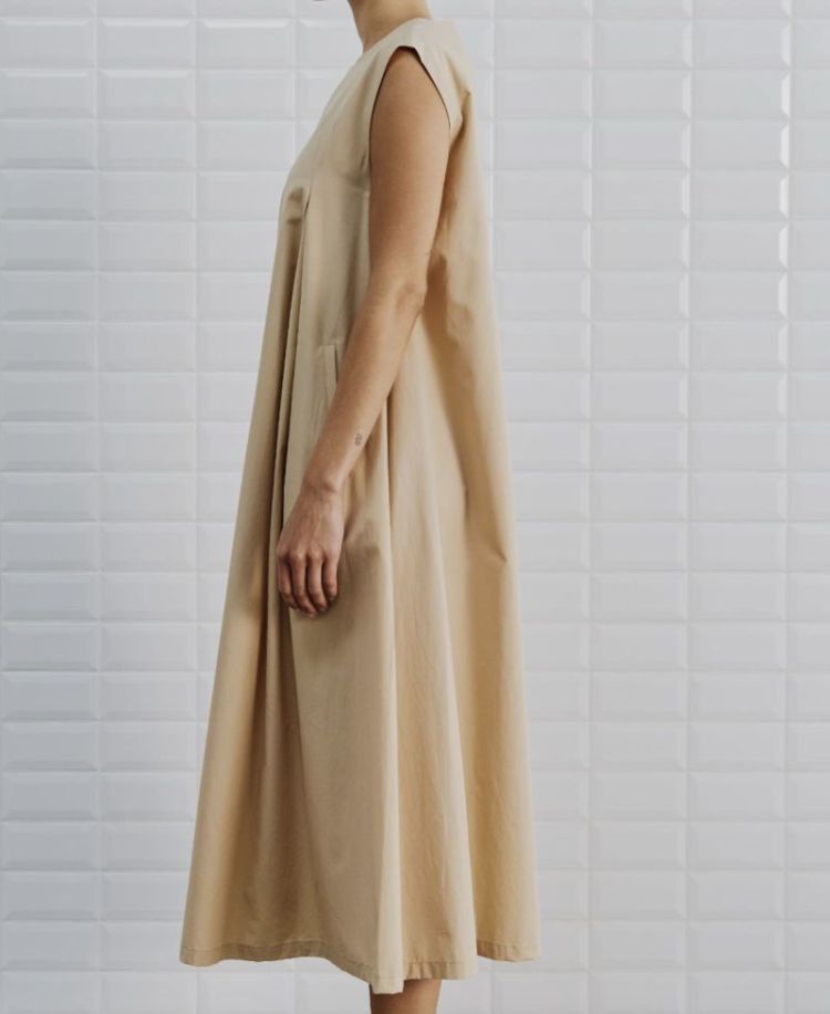 WblAgneta sl midi dress Beige yellow