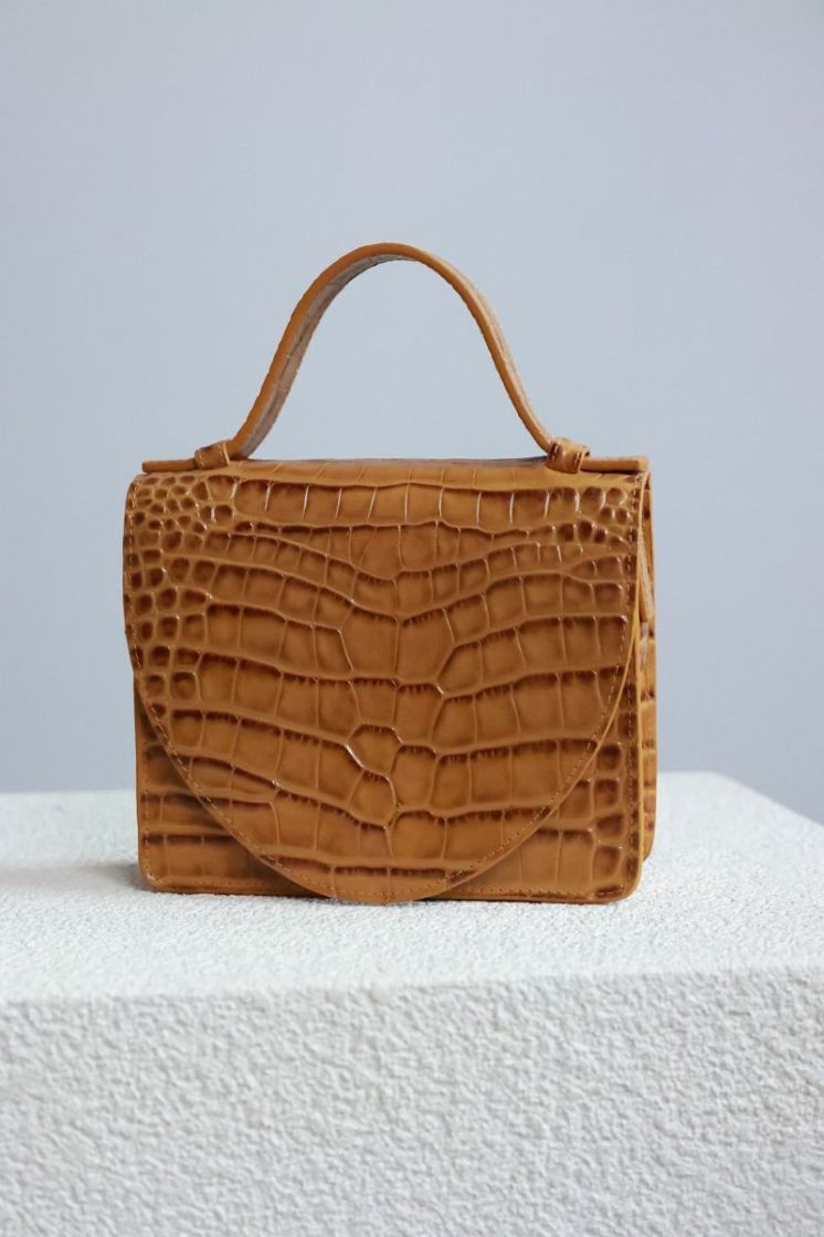 Micro Briefcase  Walnut Croco