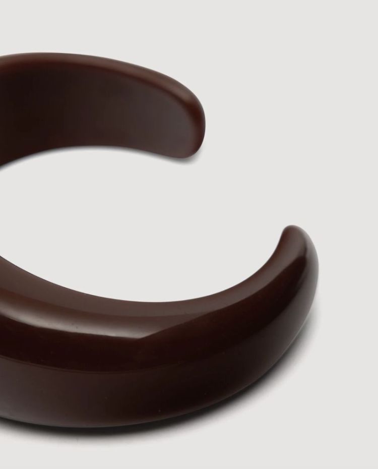 Resin bangle round open burgundy