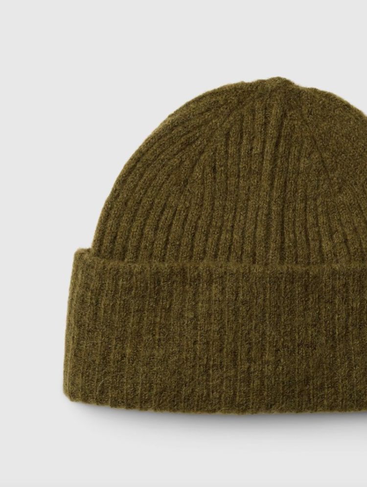 SLFLulu Wool Blend knit Beanie Fir green melan