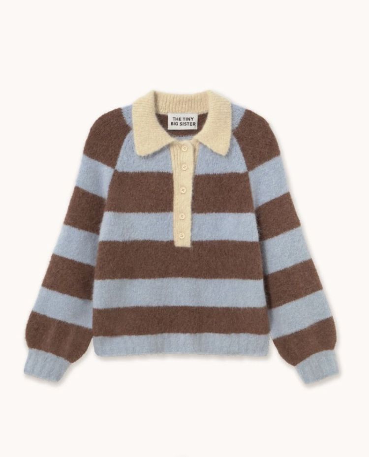 Frank striped Polo Washed blue / c