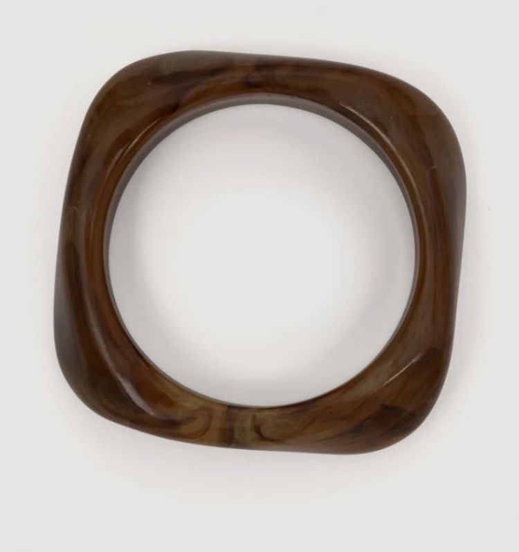 Resin bangle armband rectangle brown