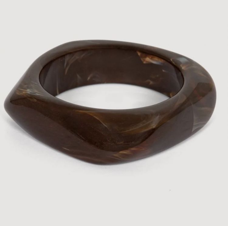 Resin bangle armband rectangle brown
