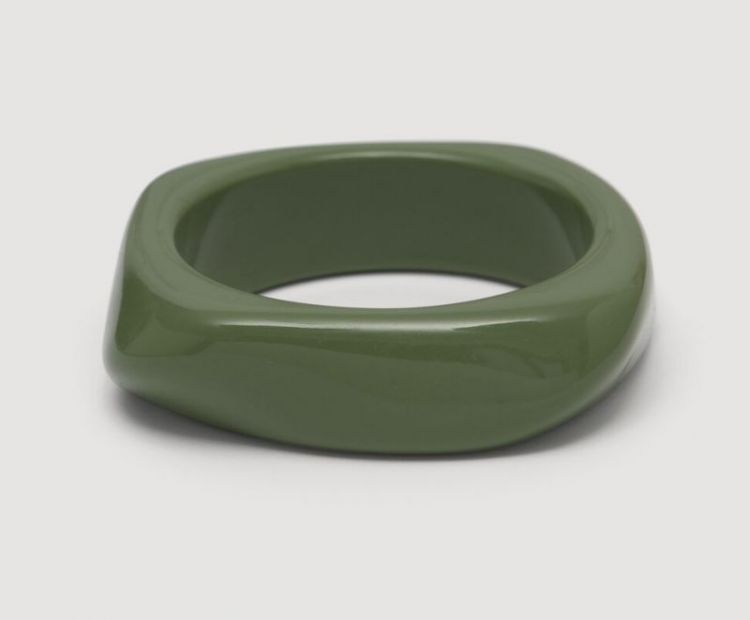 Resin bangle armband rectangle Green