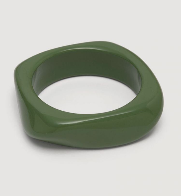 Resin bangle armband rectangle Green