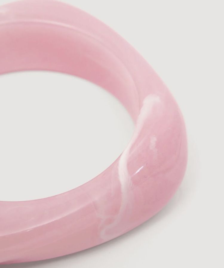 Resin bangle rectangle armband Pink