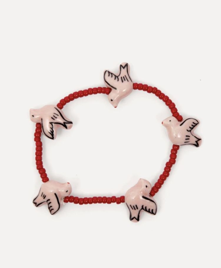 Lauren braceleet multi birds Burgundy