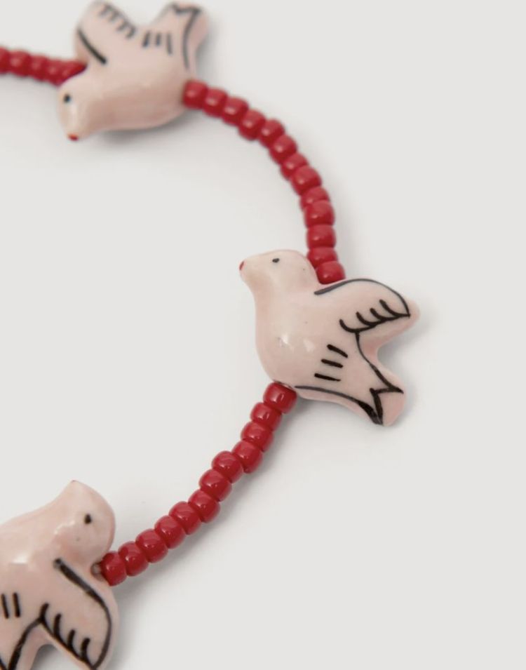 Lauren braceleet multi birds Burgundy